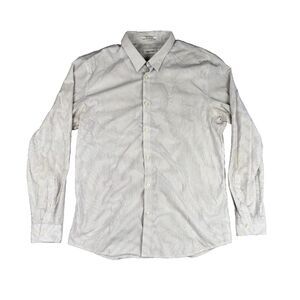 Calvin Klein Men's Long Sleeve Striped Dress Shirt Button Non Iron Body Fit Sz L